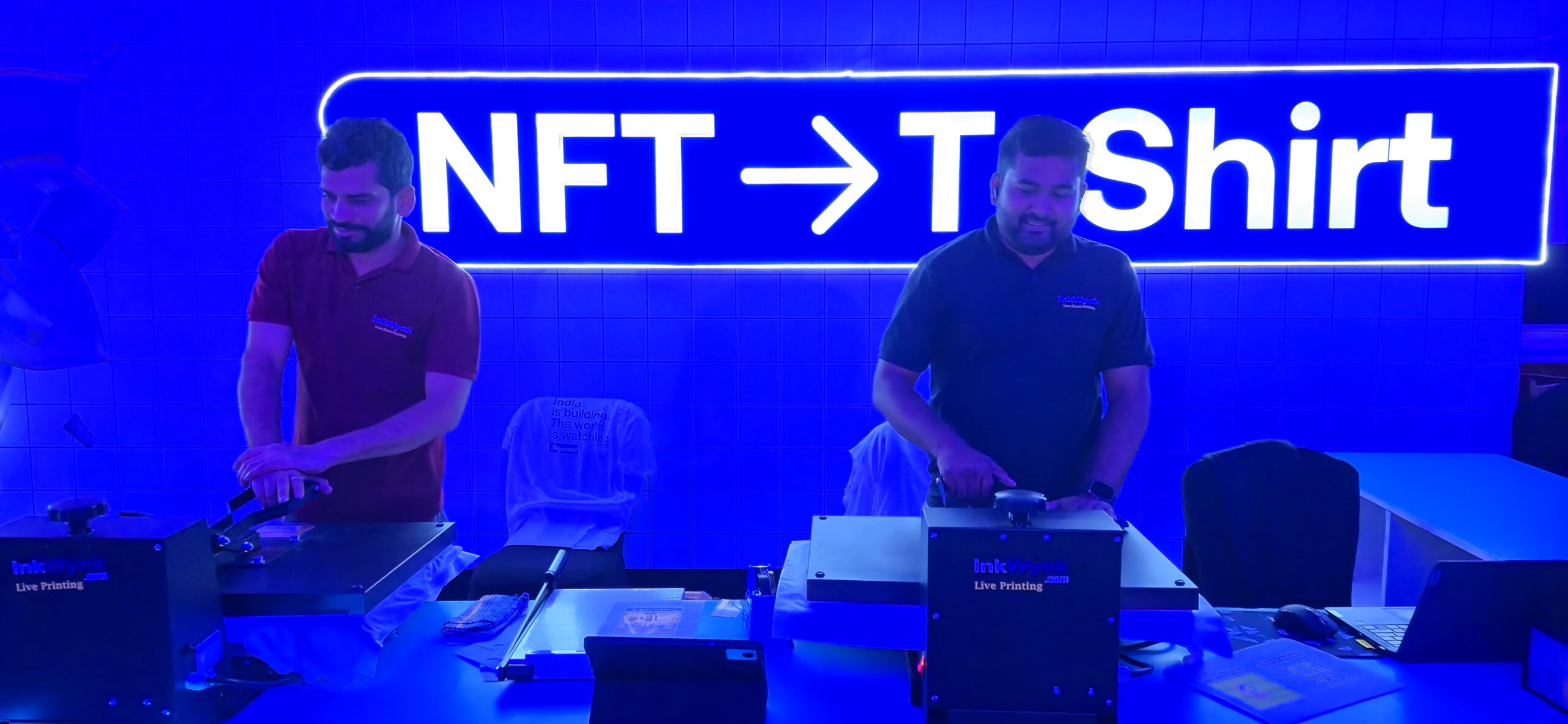 Live T-Shirt Printing Activity in Bengaluru for Algorand Summit