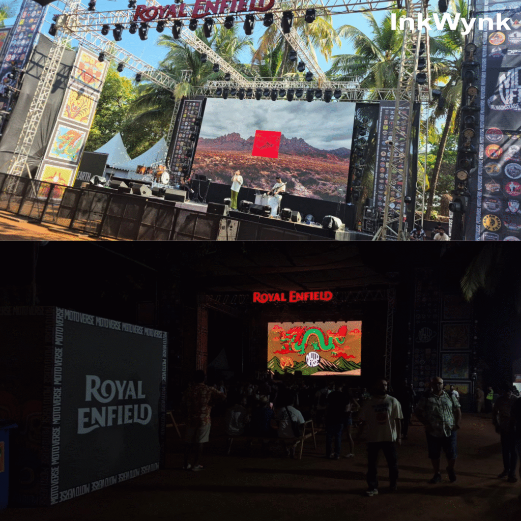 Motoverse Goa, Royal Enfield Event Goa, Live Printing India, Event Branding Goa, Experience Marketing India, Custom Apparel Printing Event