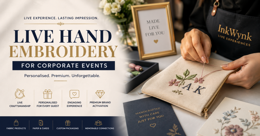 Live Hand Embroidery for Corporate Events