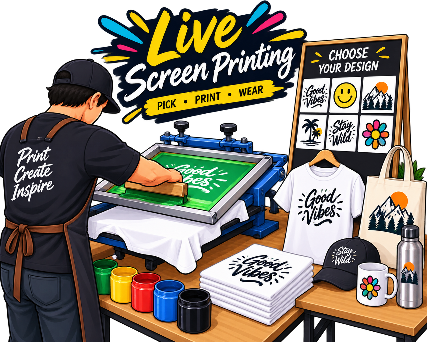 Live Screen Printing Event